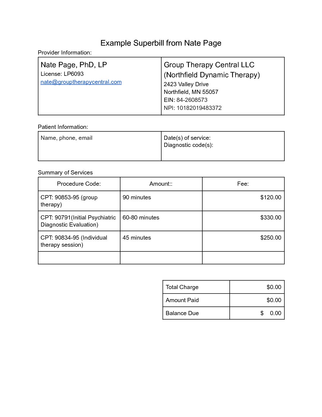 Rates and Insurance - Northfield Dynamic Therapy